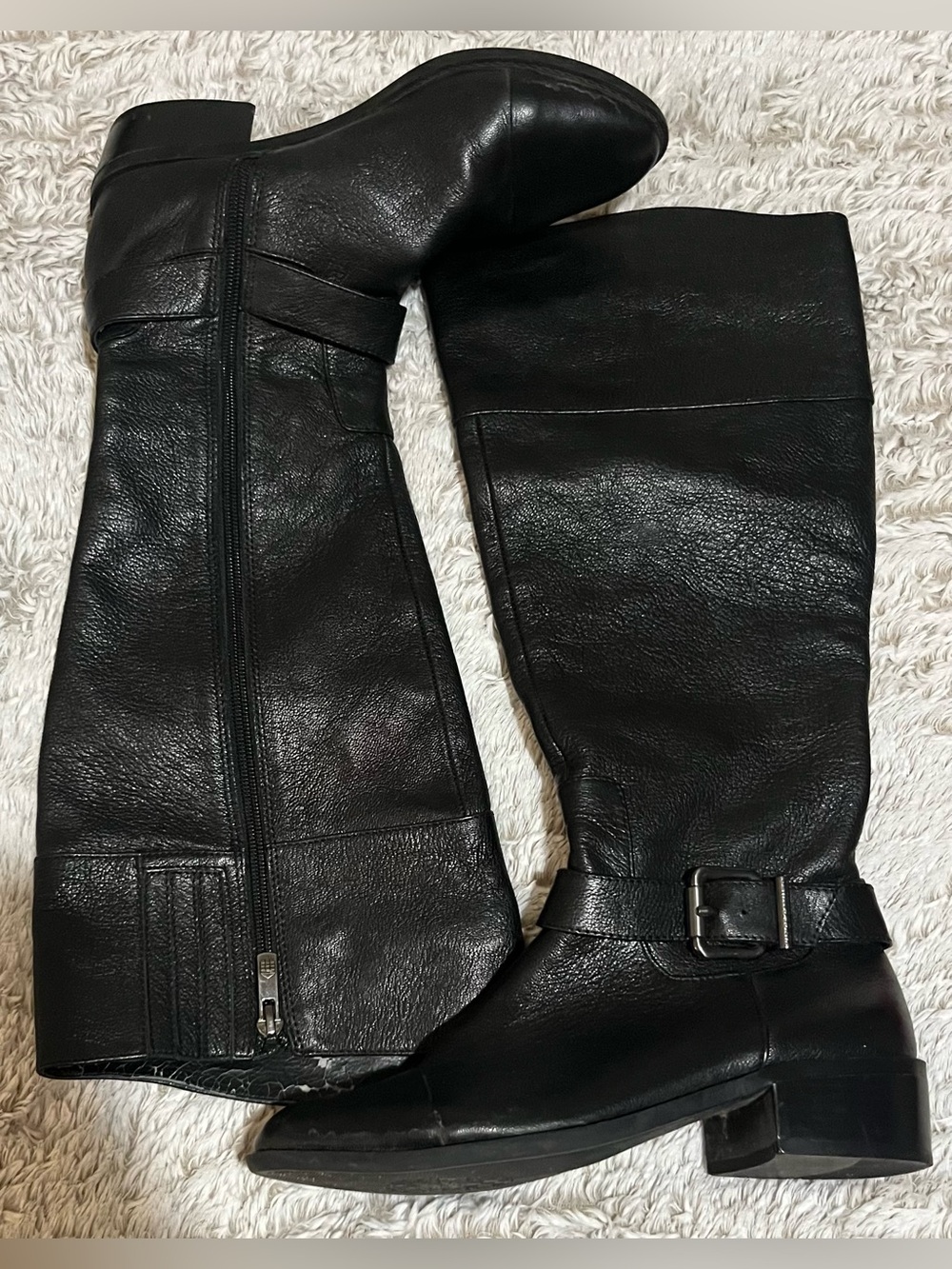 Vince Camuto Black Leather knee high riding  Boots